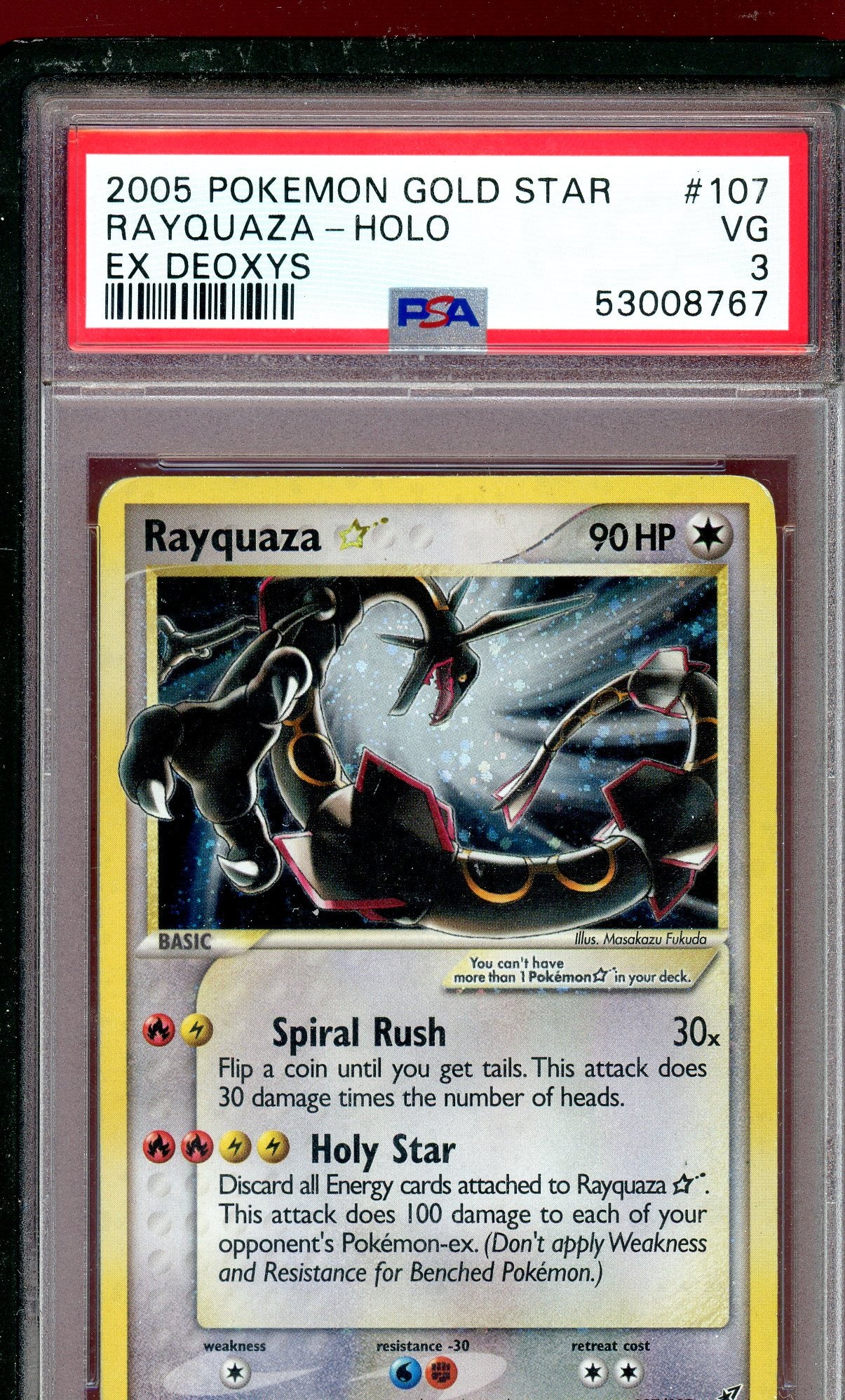 PSA 3 RAYQUAZA-HOLO EX DEOXYS