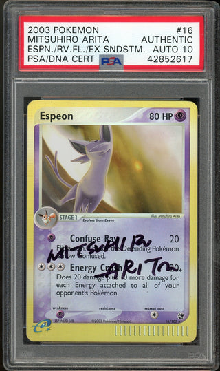 PSA Auto 10 Mitsuhiro Arita Espeon Rev Foil Sandstorm
