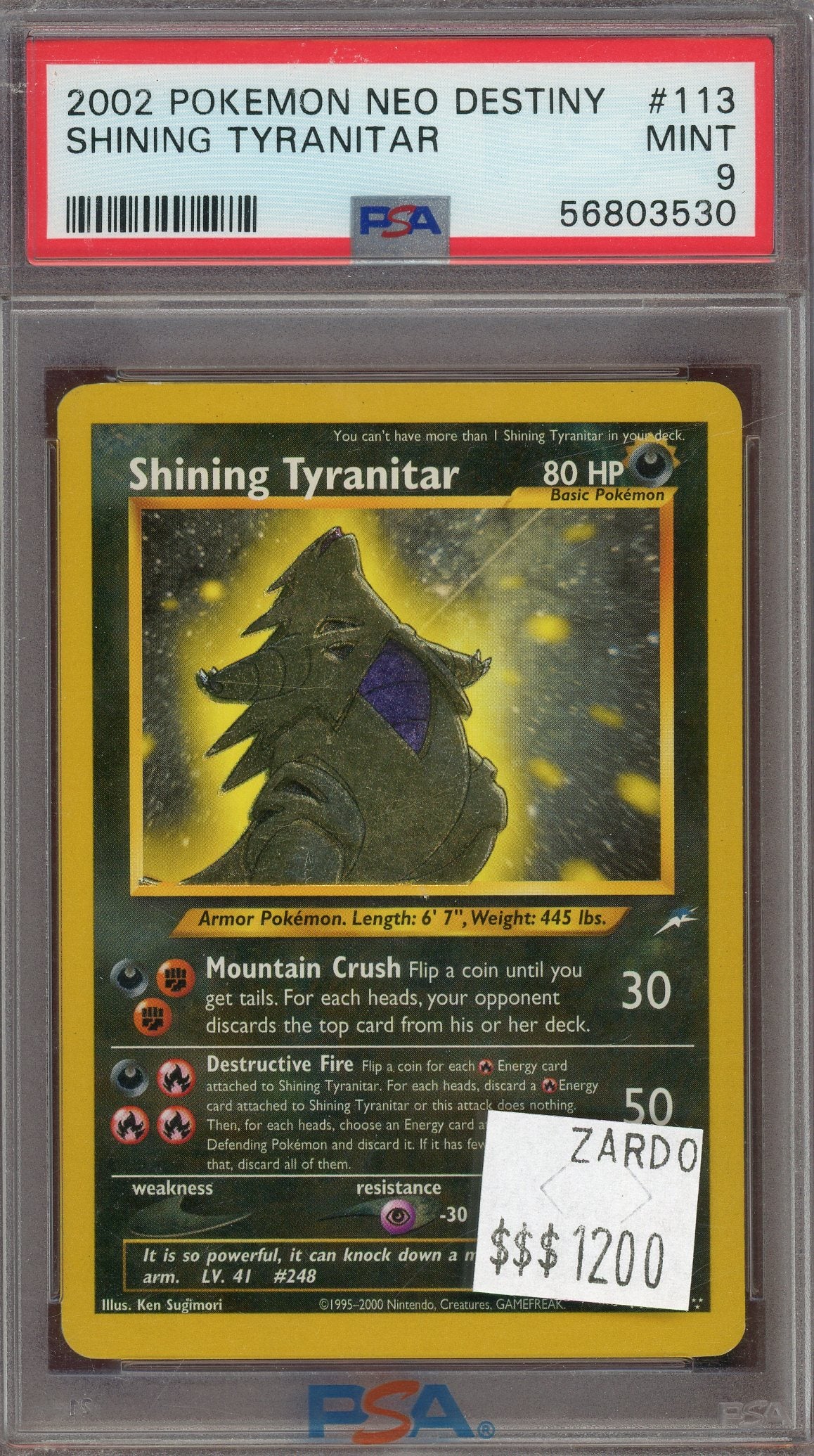 PSA 9 SHINING TYRANITAR