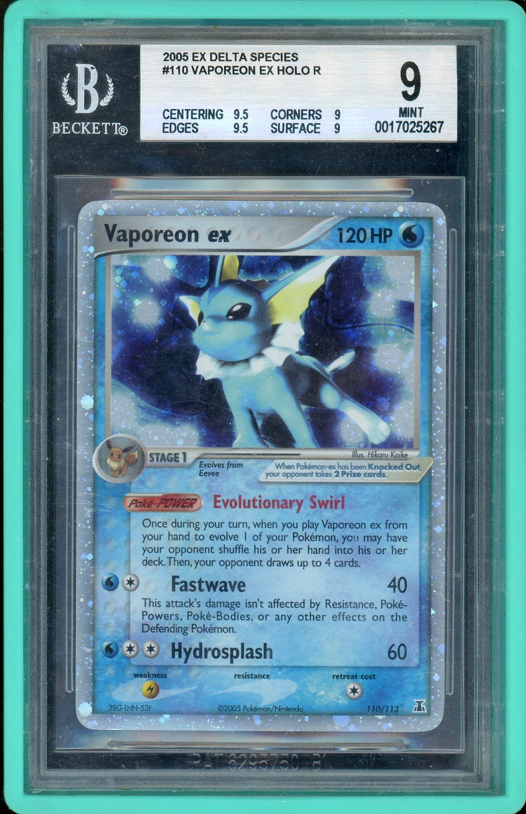 BGS 9 VAPOREON EX DELTA SPECIES