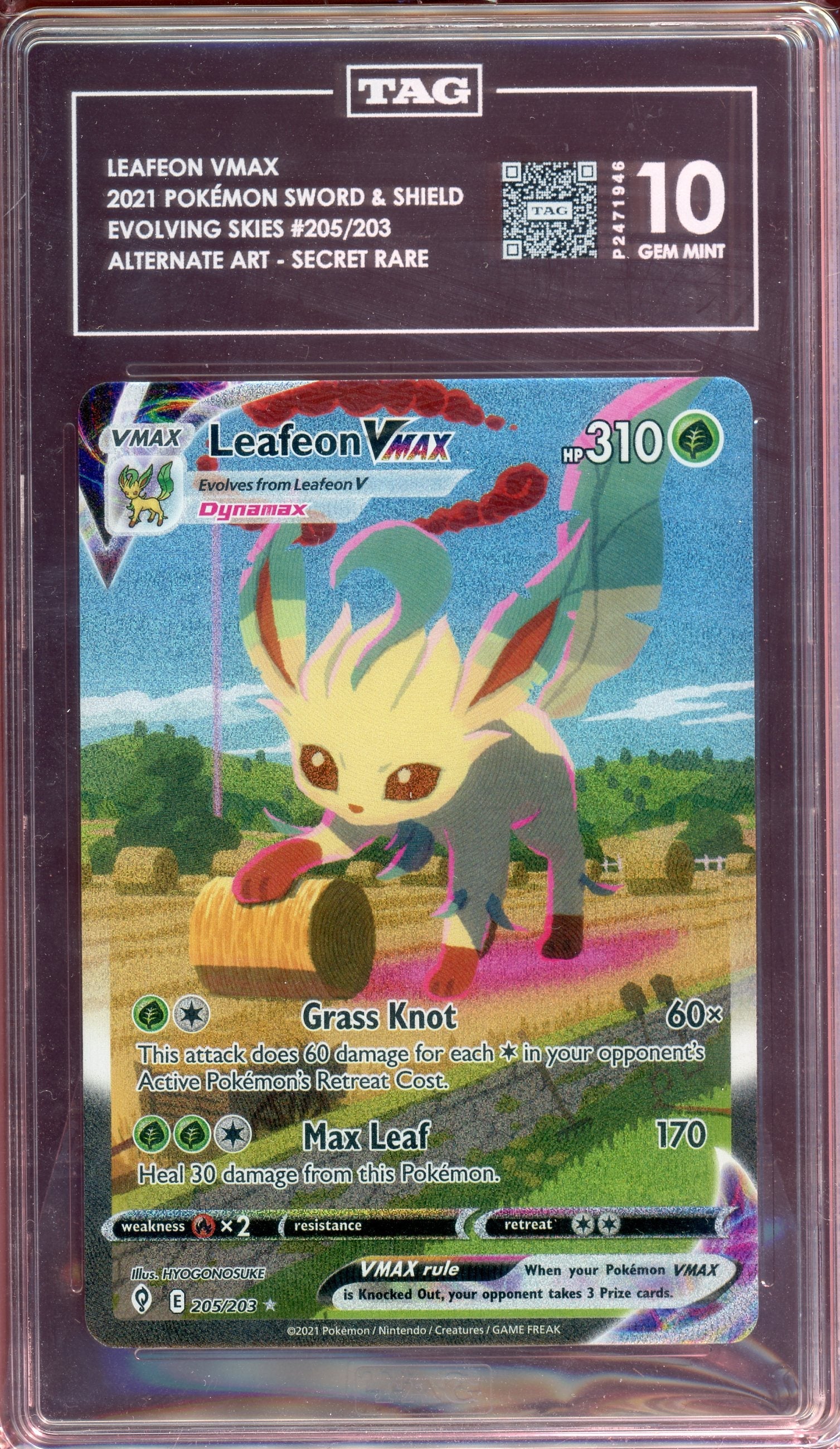 TAG 10 LEAFEON VMAX EVOLVING SKIES