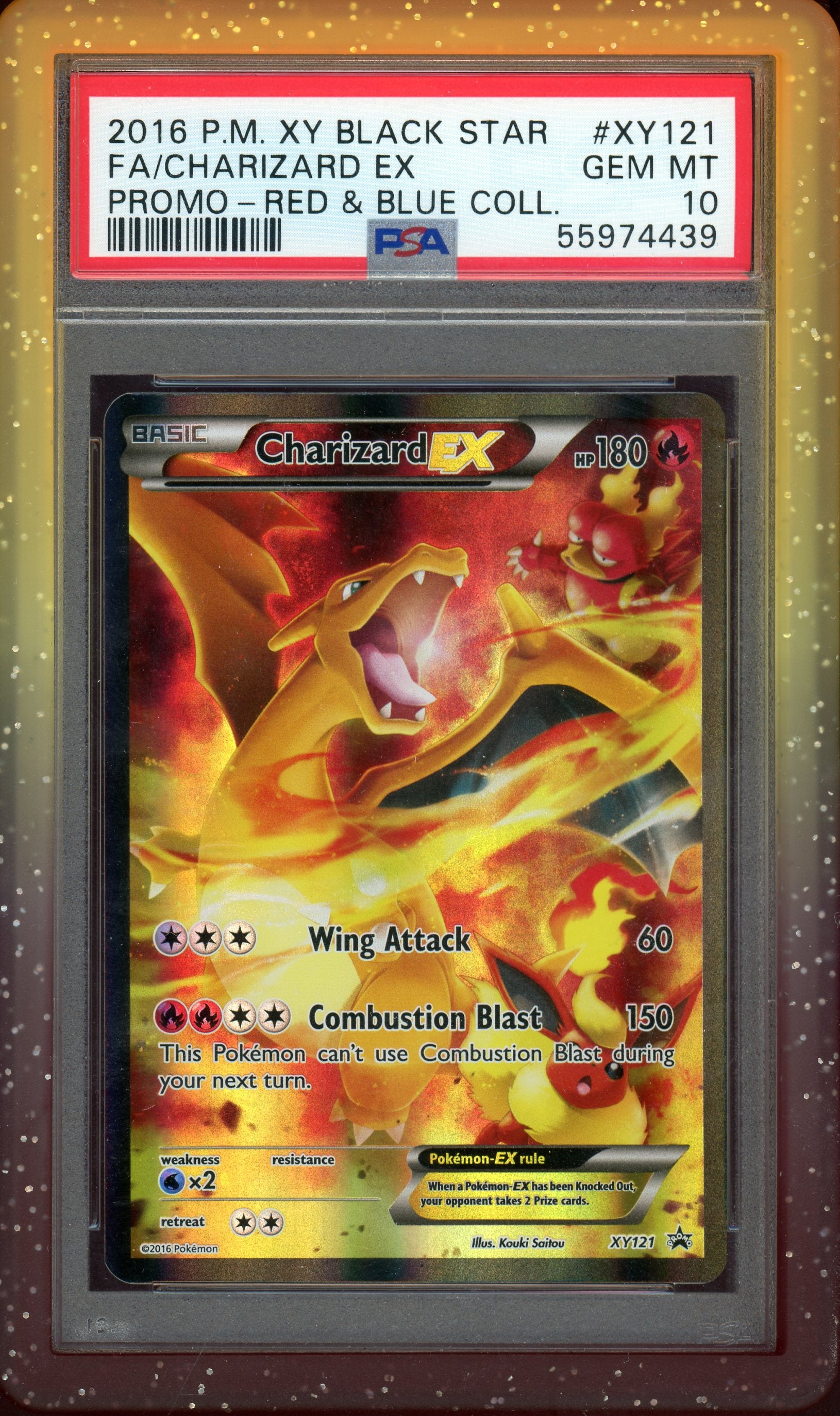 PSA 10 FA/CHARIZARD EX PROMO-RED & BLUE COLL.