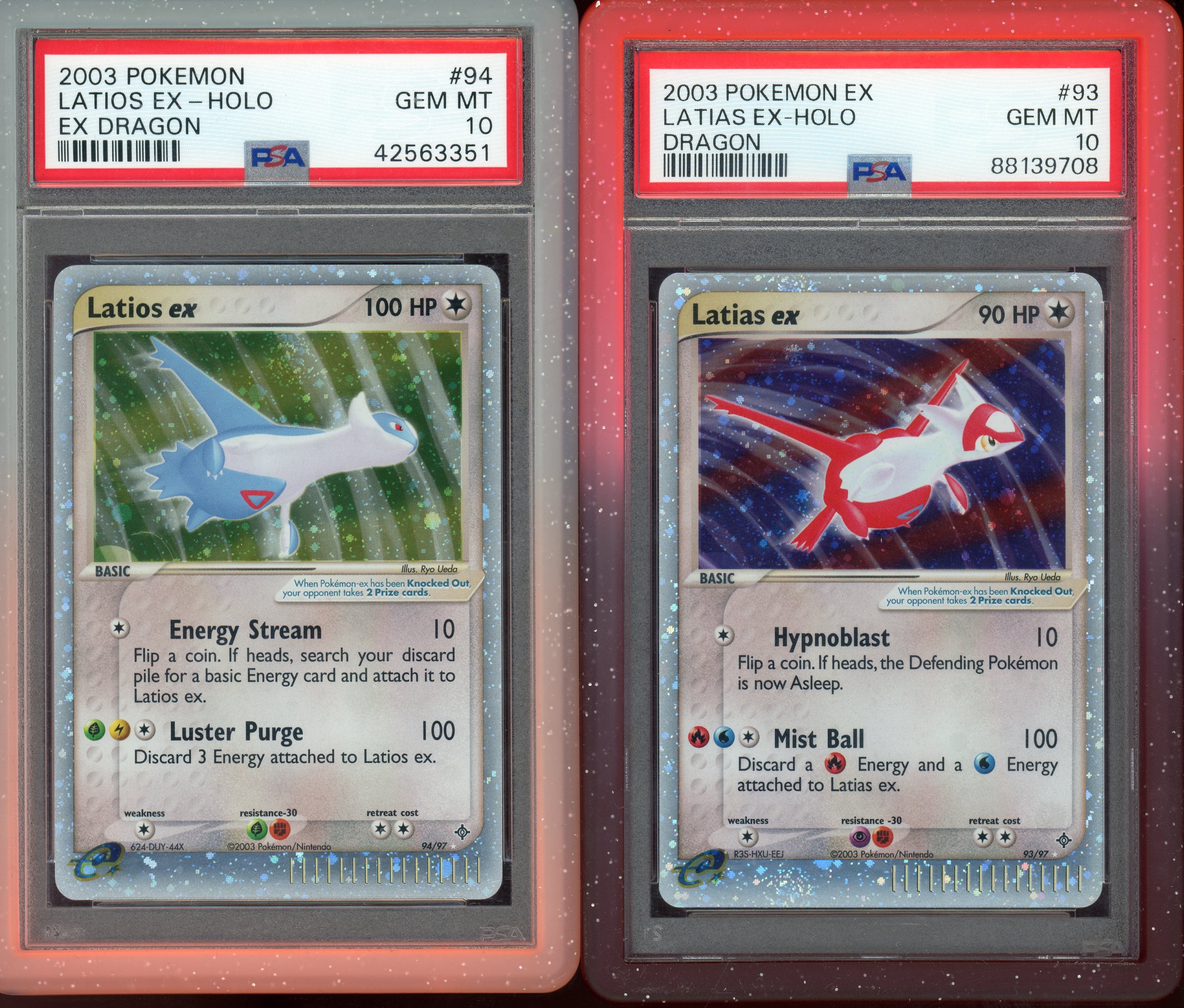 SEQUENTIAL PSA 10 LATIAS EX & LATIOS EX DRAGON