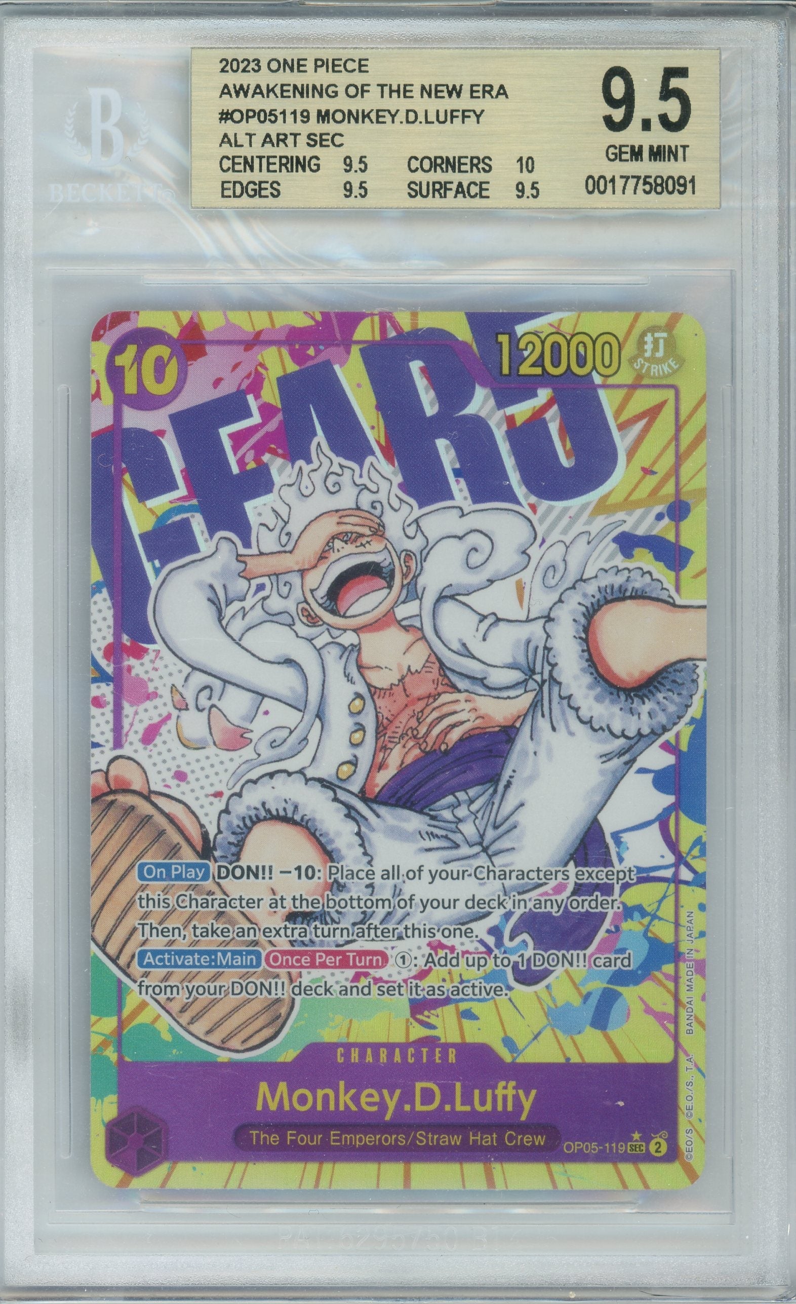 BGS 9.5 Monkey.D.Luffy OP5-119