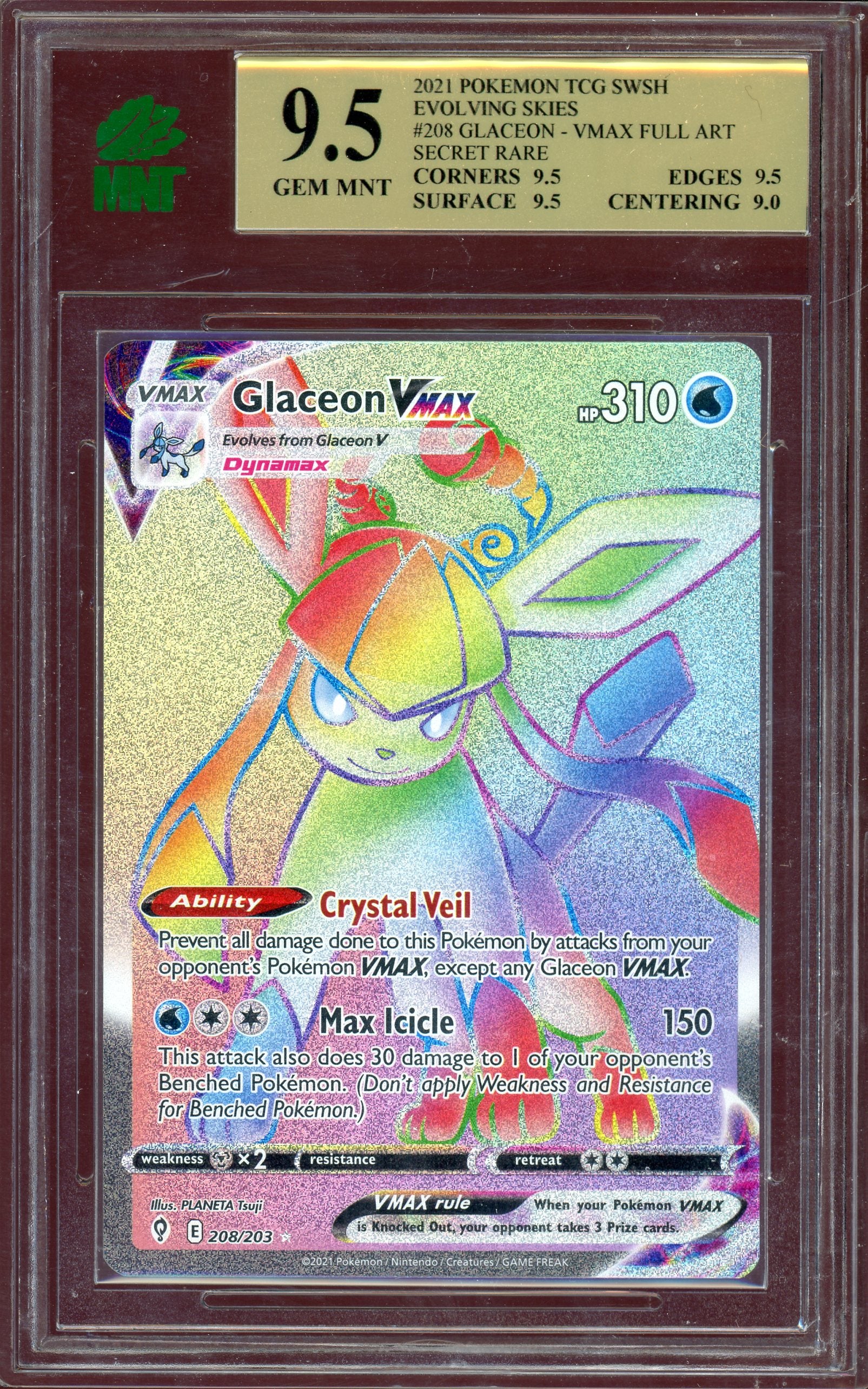 MNT 9.5 GLACEON VMAX EVOLVING SKIES
