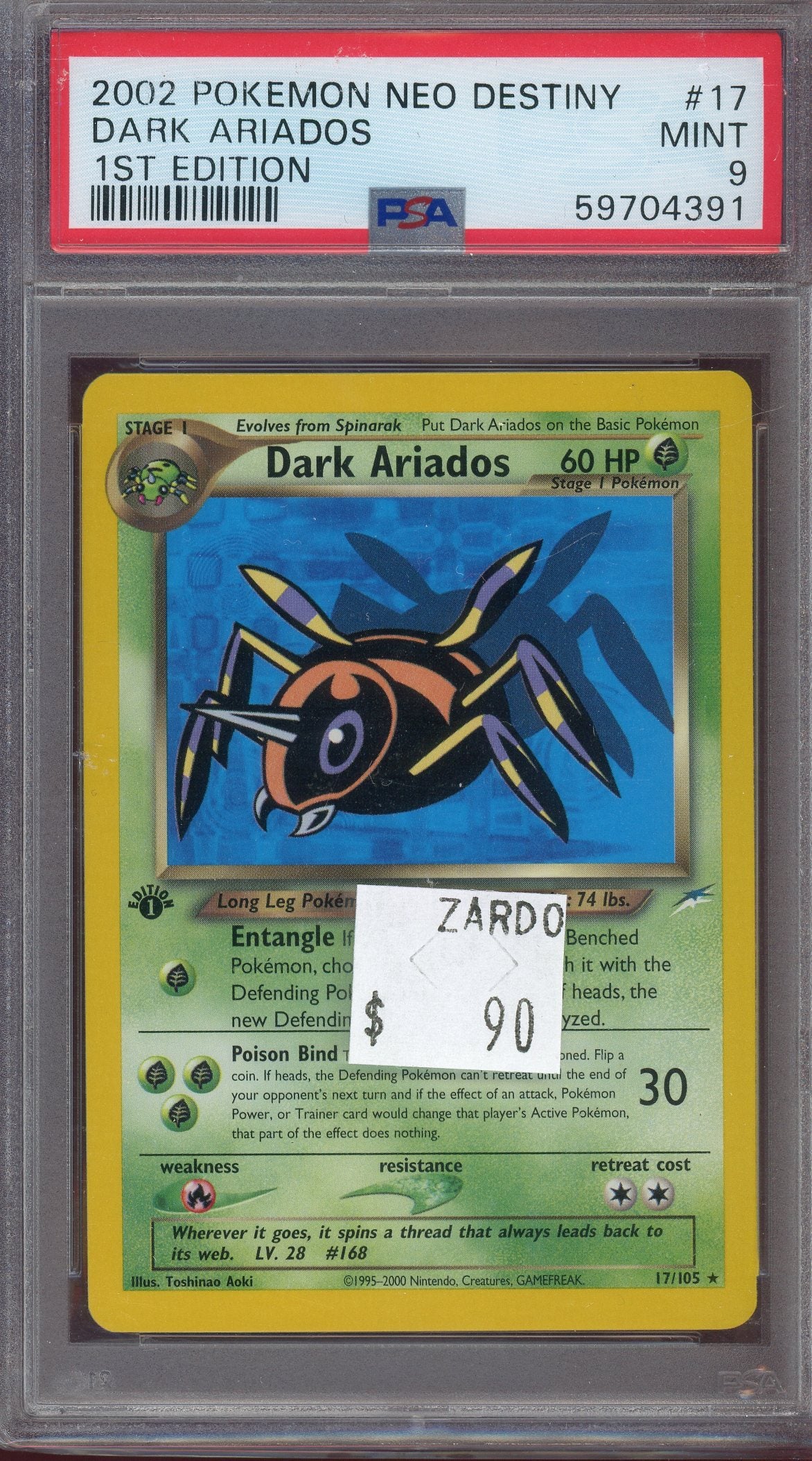 PSA 9 DARK ARIADOS 1ST EDITION