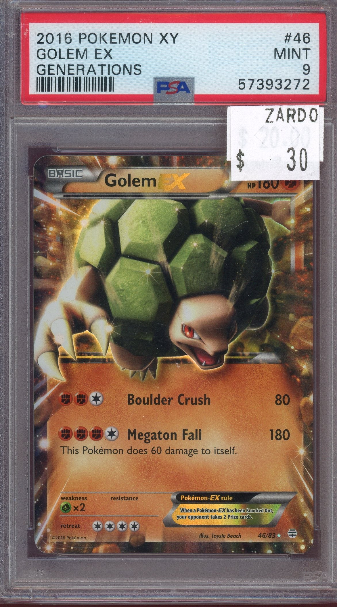 PSA 9 GOLEM EX GENERATIONS