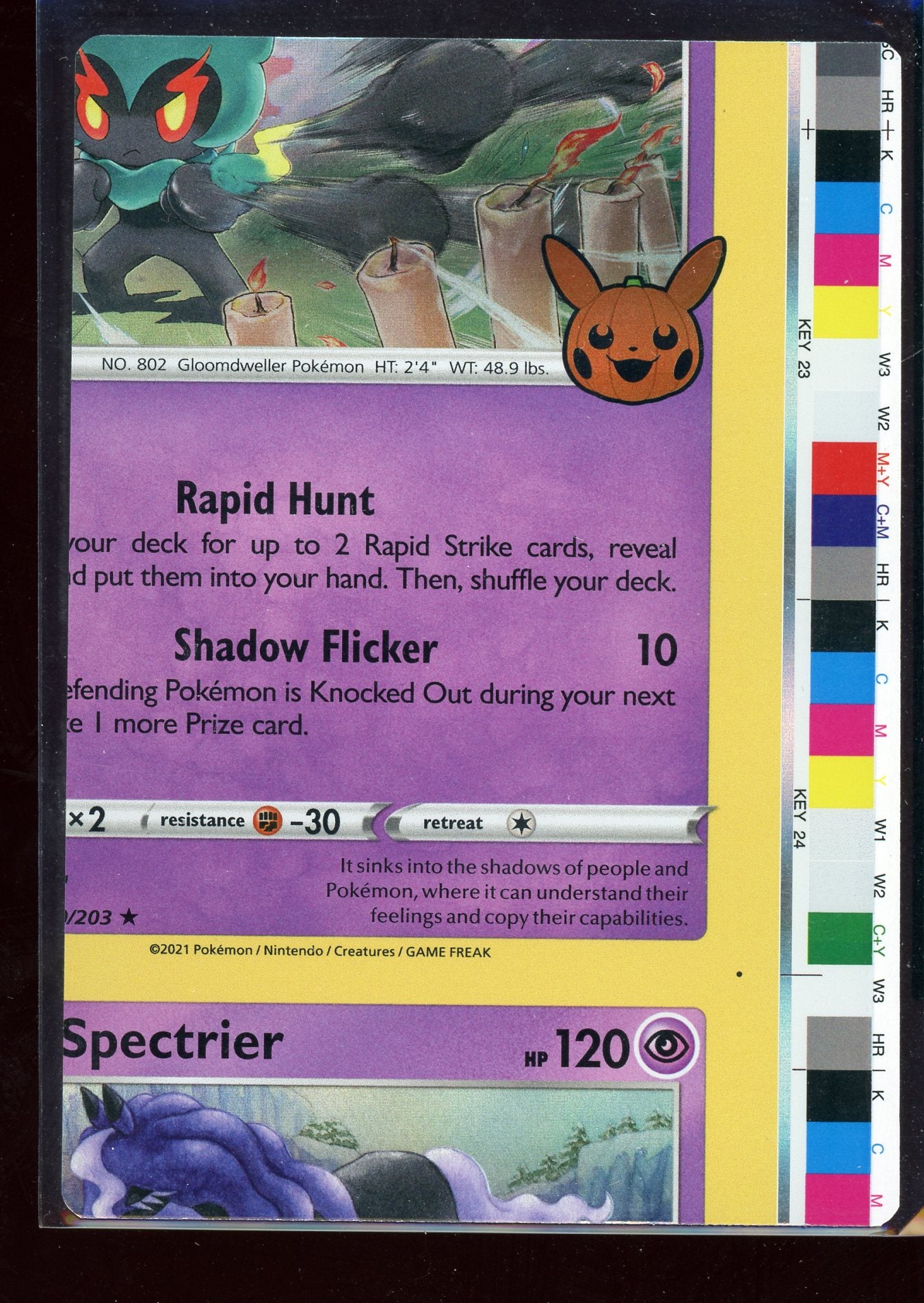 Non Factory Cut (NFC) Card 2023 Trick Or Trade Halloween Stamp (With Border)