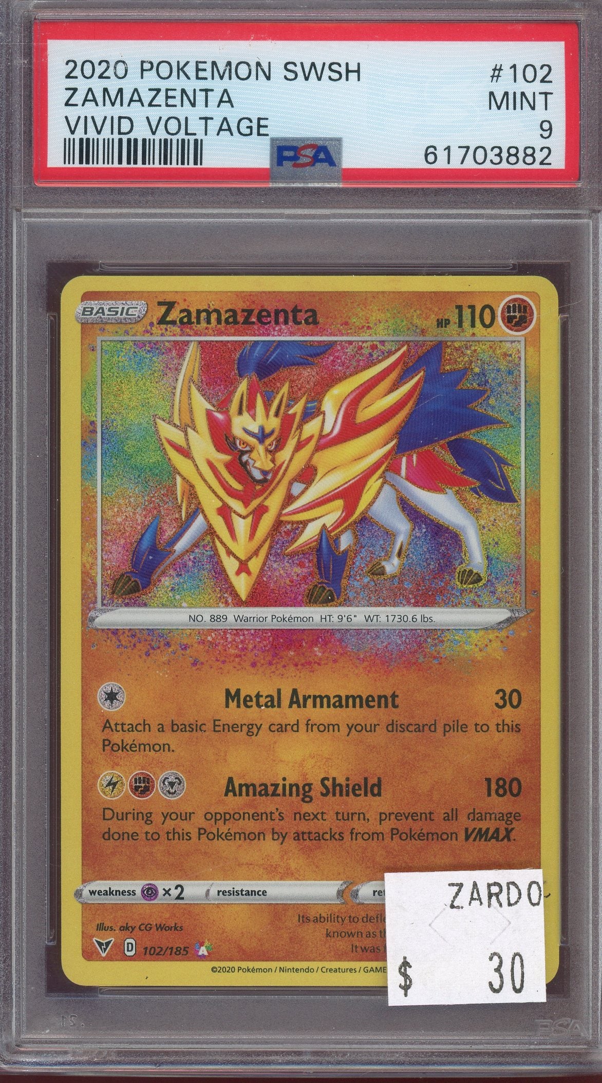 PSA 9 ZAMAZENTA VIVID VOLTAGE