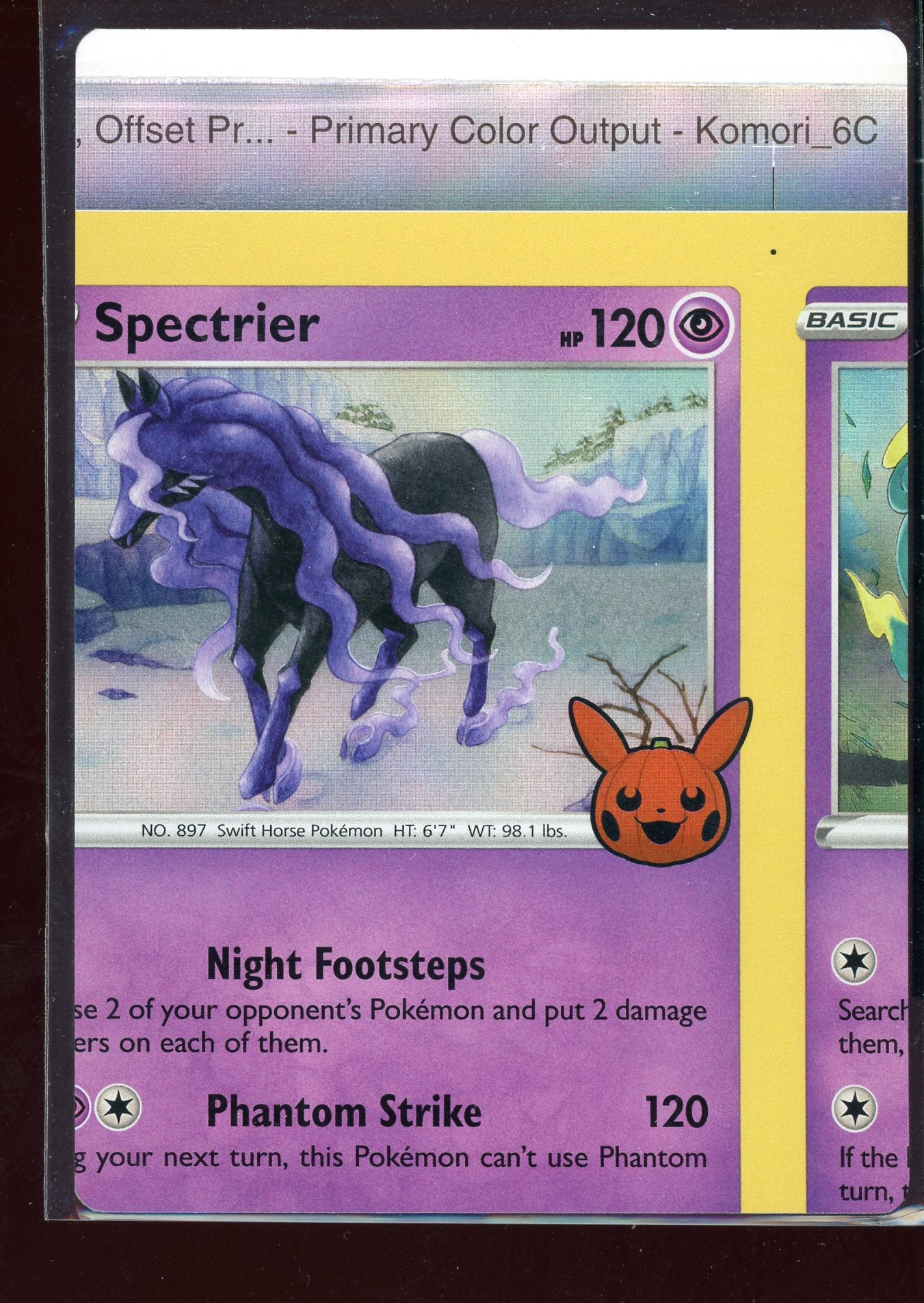 Non Factory Cut (NFC) Card 2023 Trick Or Trade Halloween Stamp (With Border)