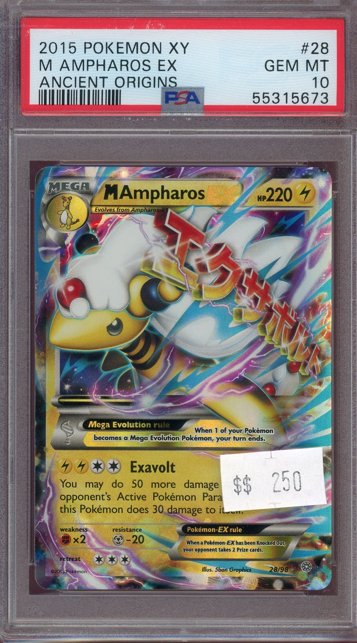 PSA 10 M AMPHAROS EX ANCIENT ORIGINS