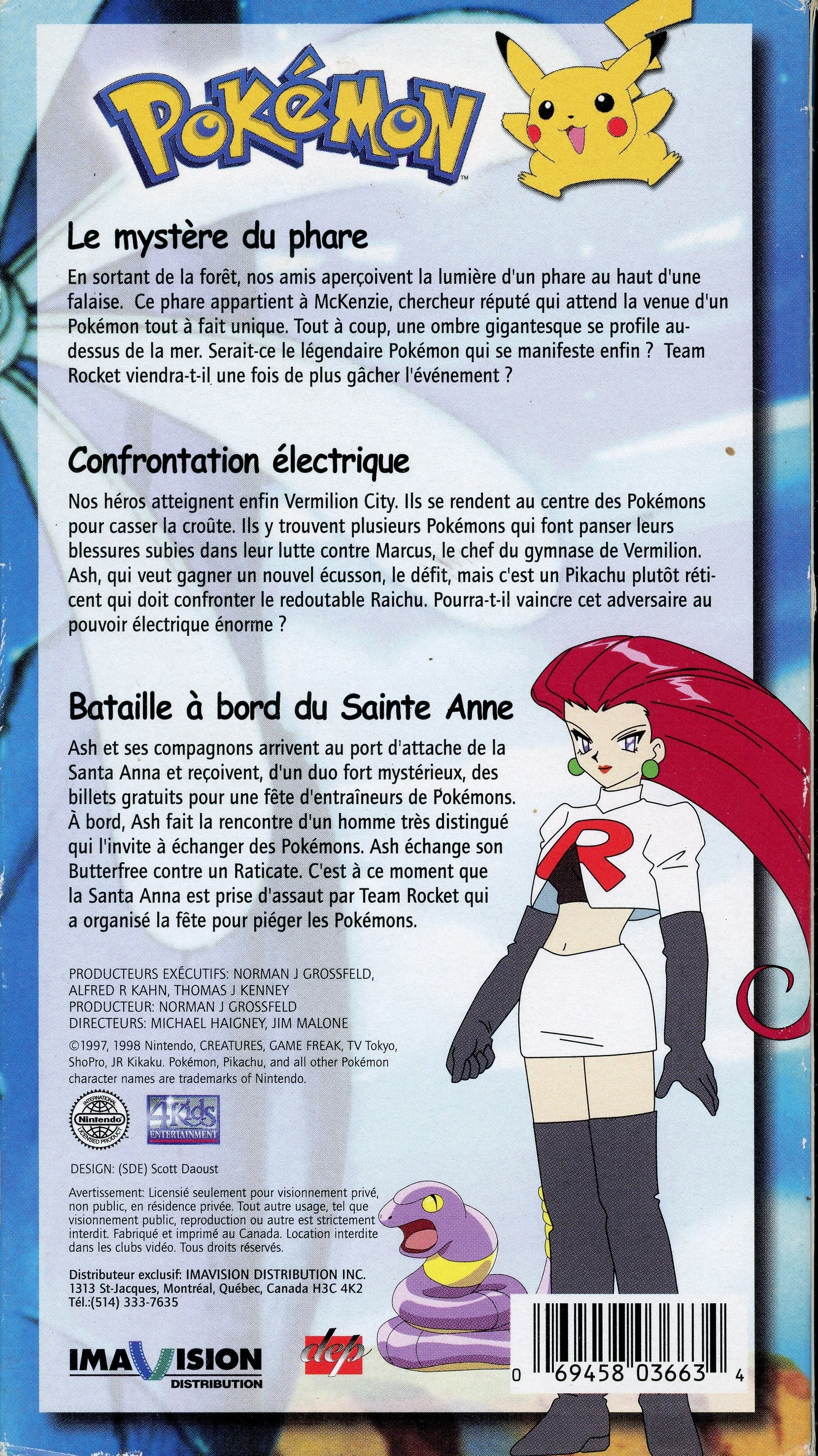 Confrontation électrique Attrapez-les tous ! Pokémon French Version Tape