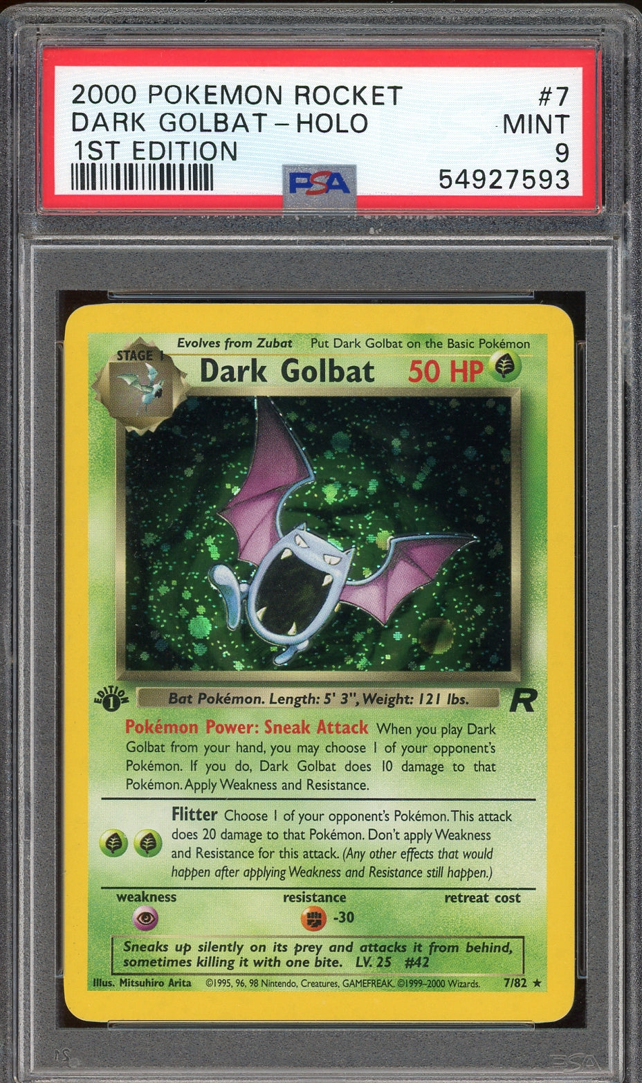 PSA 9 DARK GOLBAT HOLO ROCKET 1ST EDITION