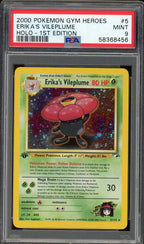 PSA 9 ERIKA'S VILEPLUME HOLO GYM HEROES 1ST EDITION