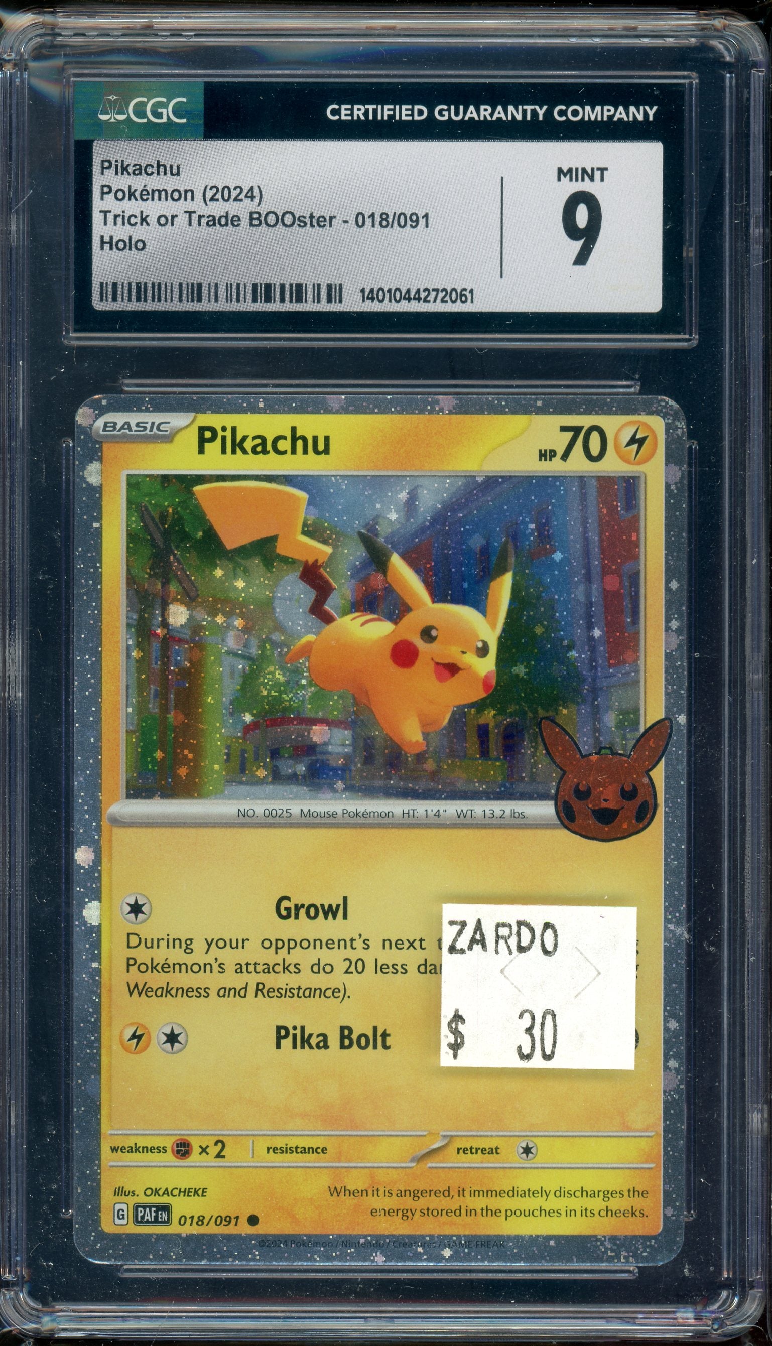 CGC 9 PIKACHU TRICK OR TRADE