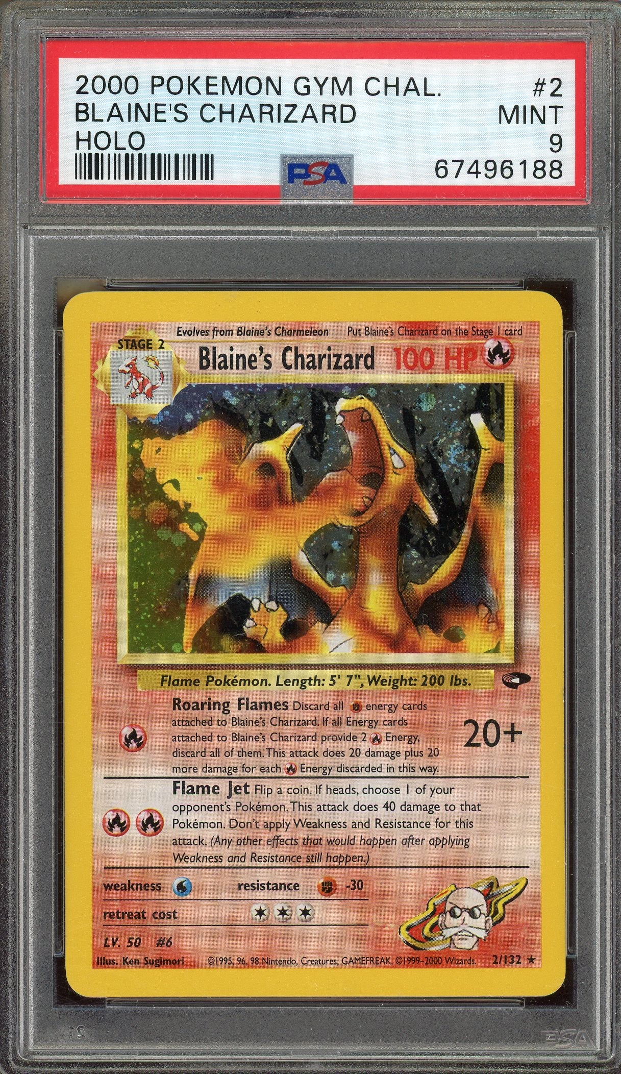 PSA 9 BLAINE'S CHARIZARD HOLO