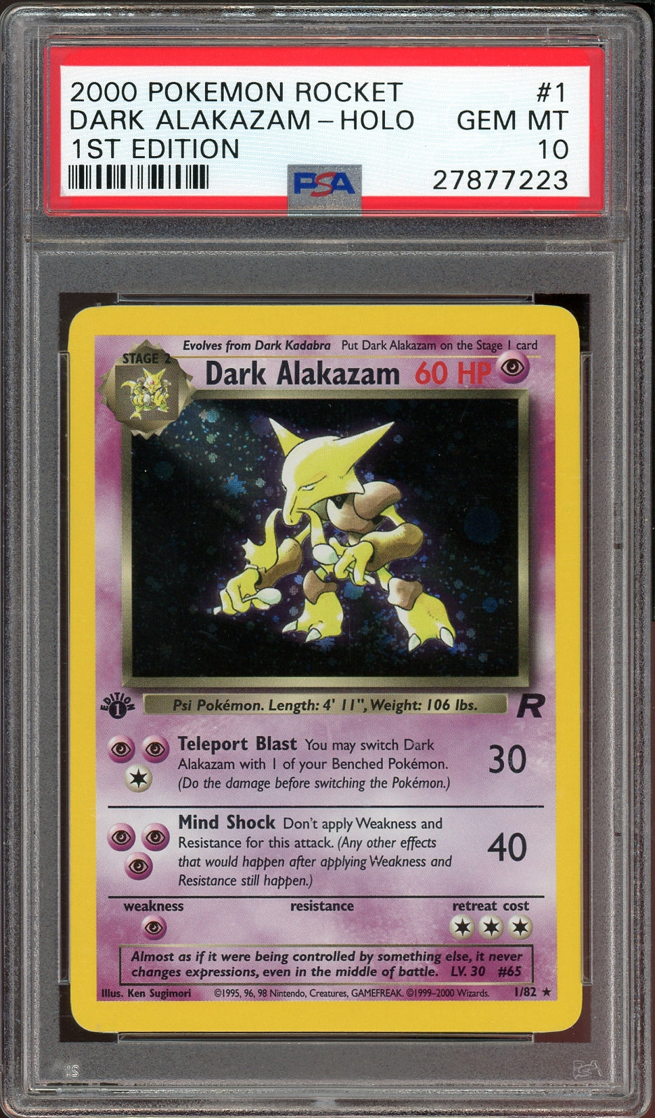 PSA 10 DARK ALAKAZAM HOLO 1ST EDITION