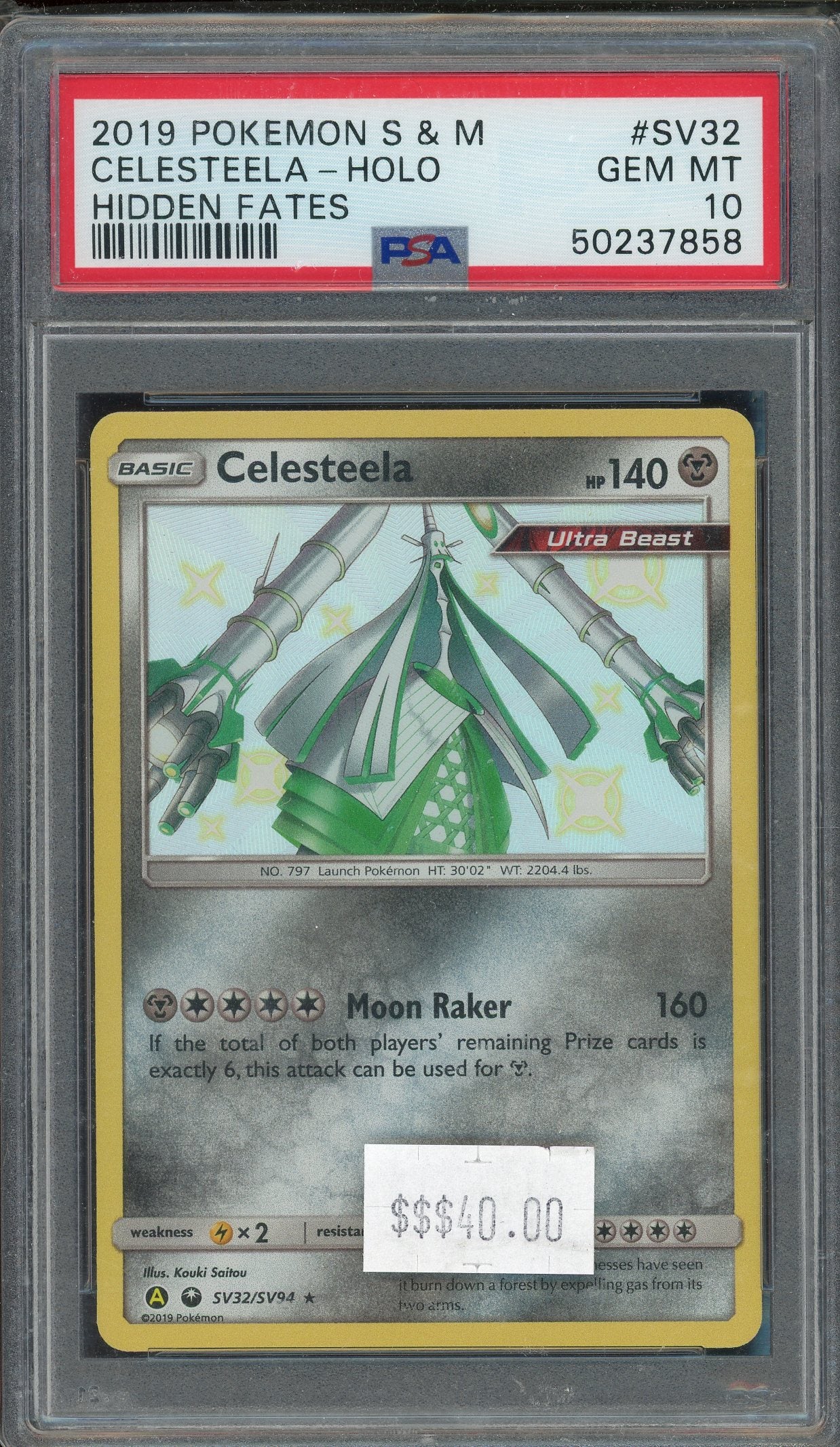 PSA 10 CELESTEELA-HOLO HIDDEN FATES