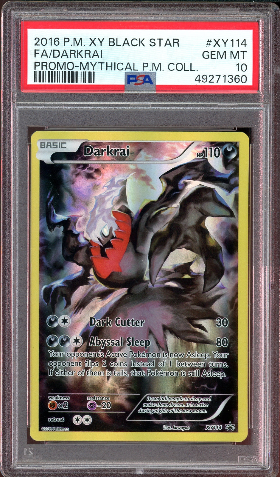 PSA 10 DARKRAI PROMO MYTHICAL COLLECTION