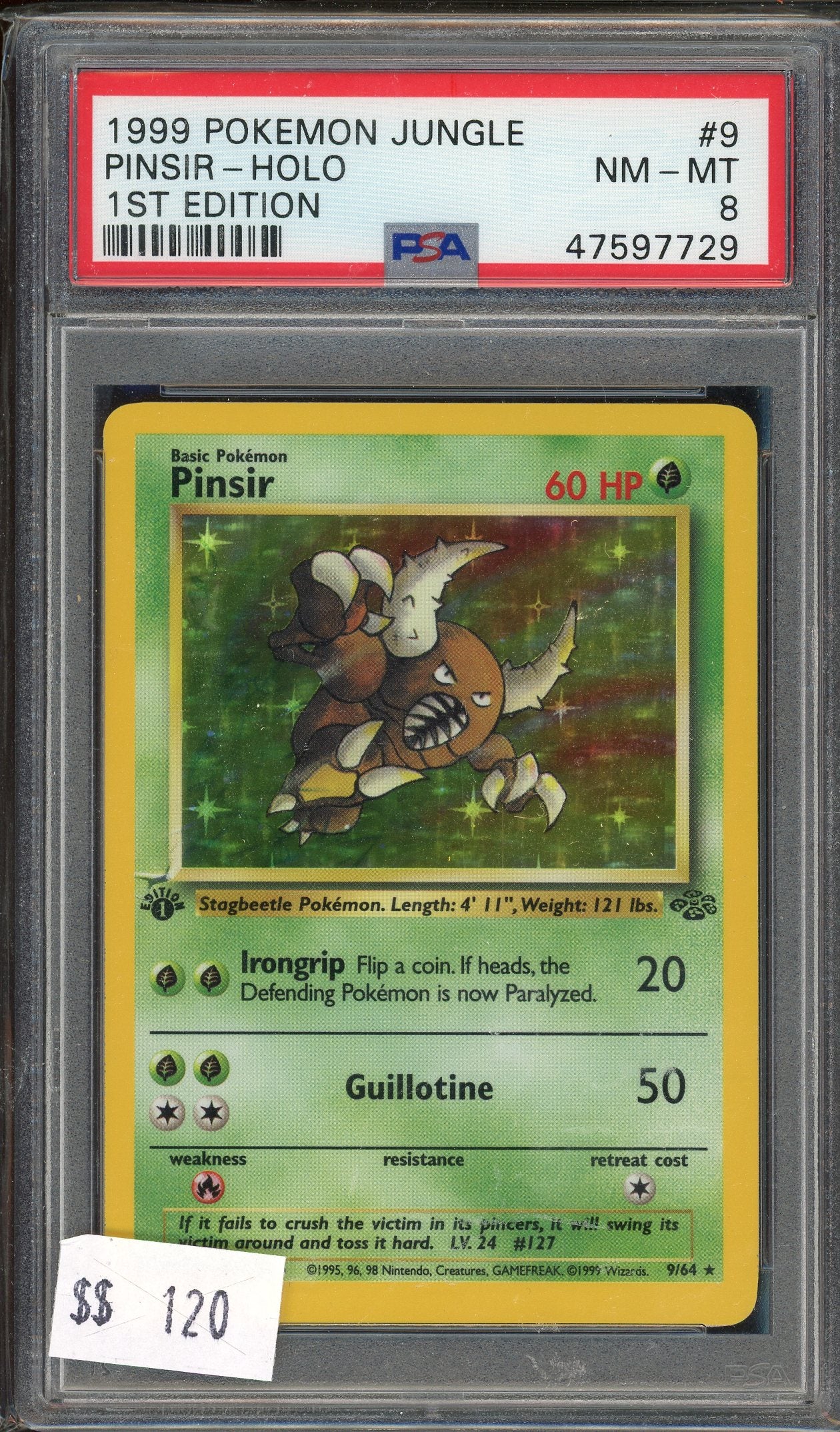 PSA 8 PINSIR-HOLO 1ST EDITION