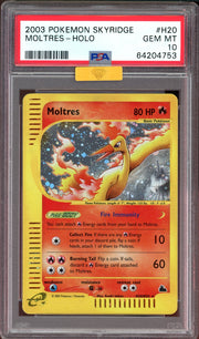 PSA 10 MOLTRES HOLO SKYRIDGE MBA GOLD DIAMOND