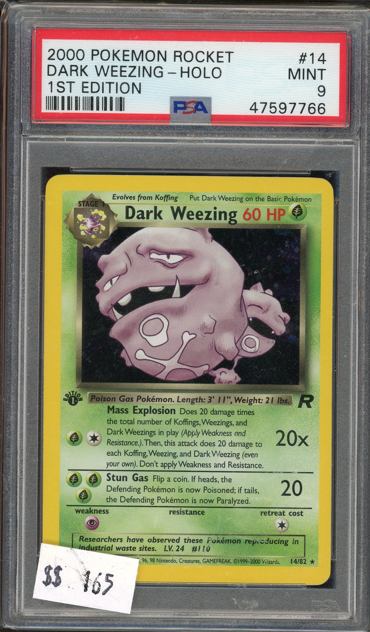 PSA 9 DARK WEEZING-HOLO 1ST EDITION