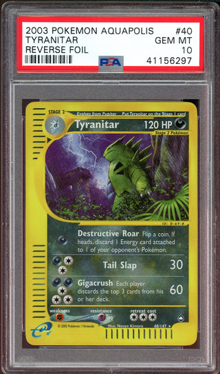 PSA 10 TYRANITAR REV FOIL AQUAPOLIS