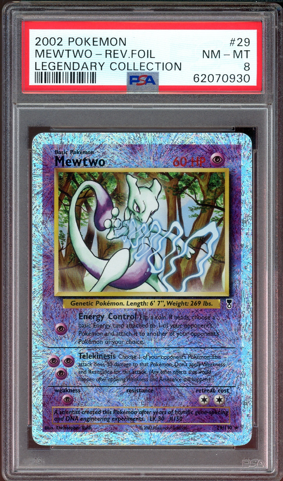 PSA 8 MEWTWO REV FOIL LEGENDARY COLLECTION