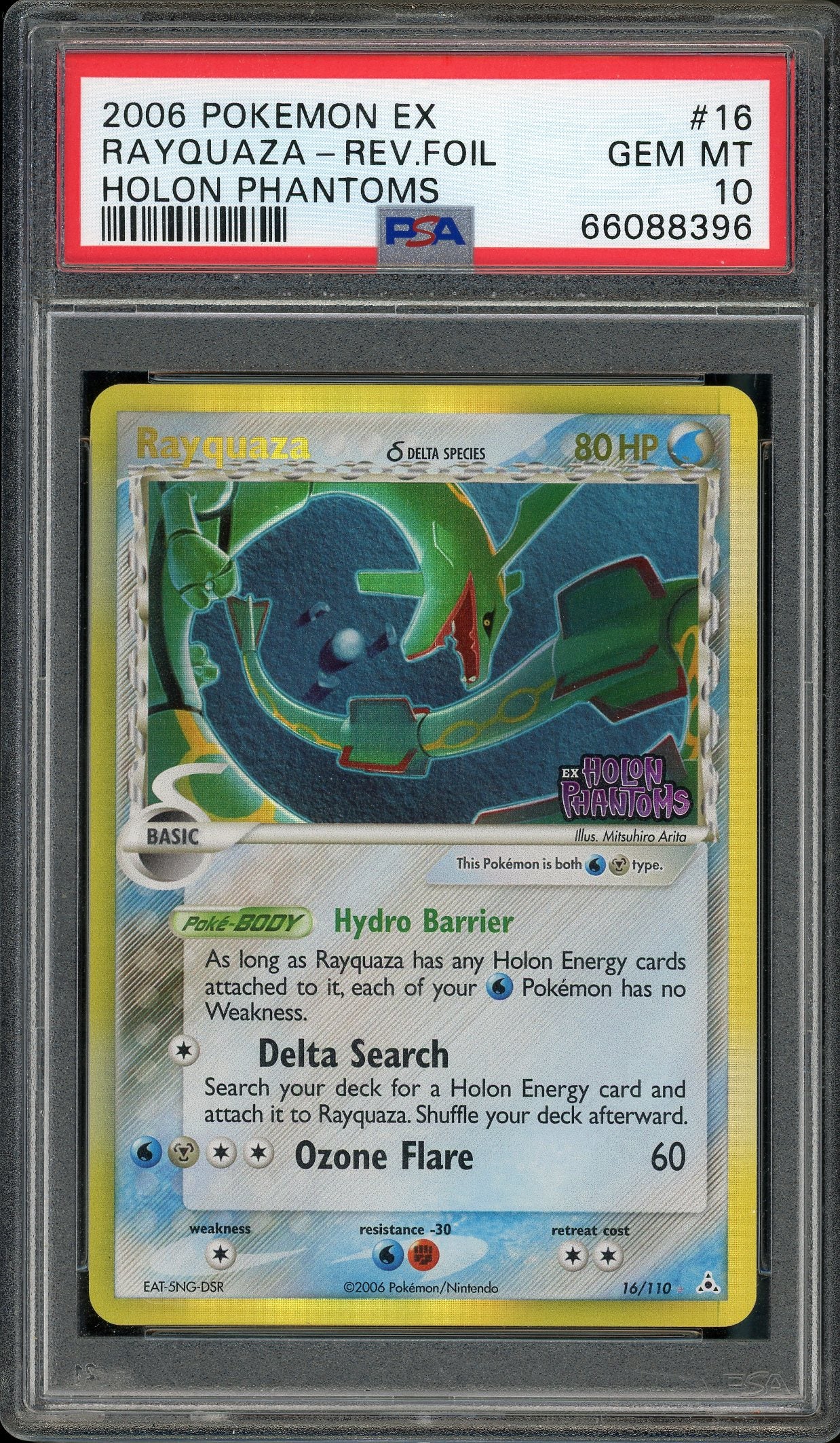 PSA 10 RAYQUAZA-REV.FOIL HOLON PHANTOMS