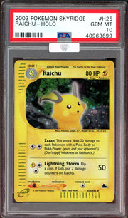 PSA 10 RAICHU HOLO SKYRIDGE MBA SILVER DIAMOND