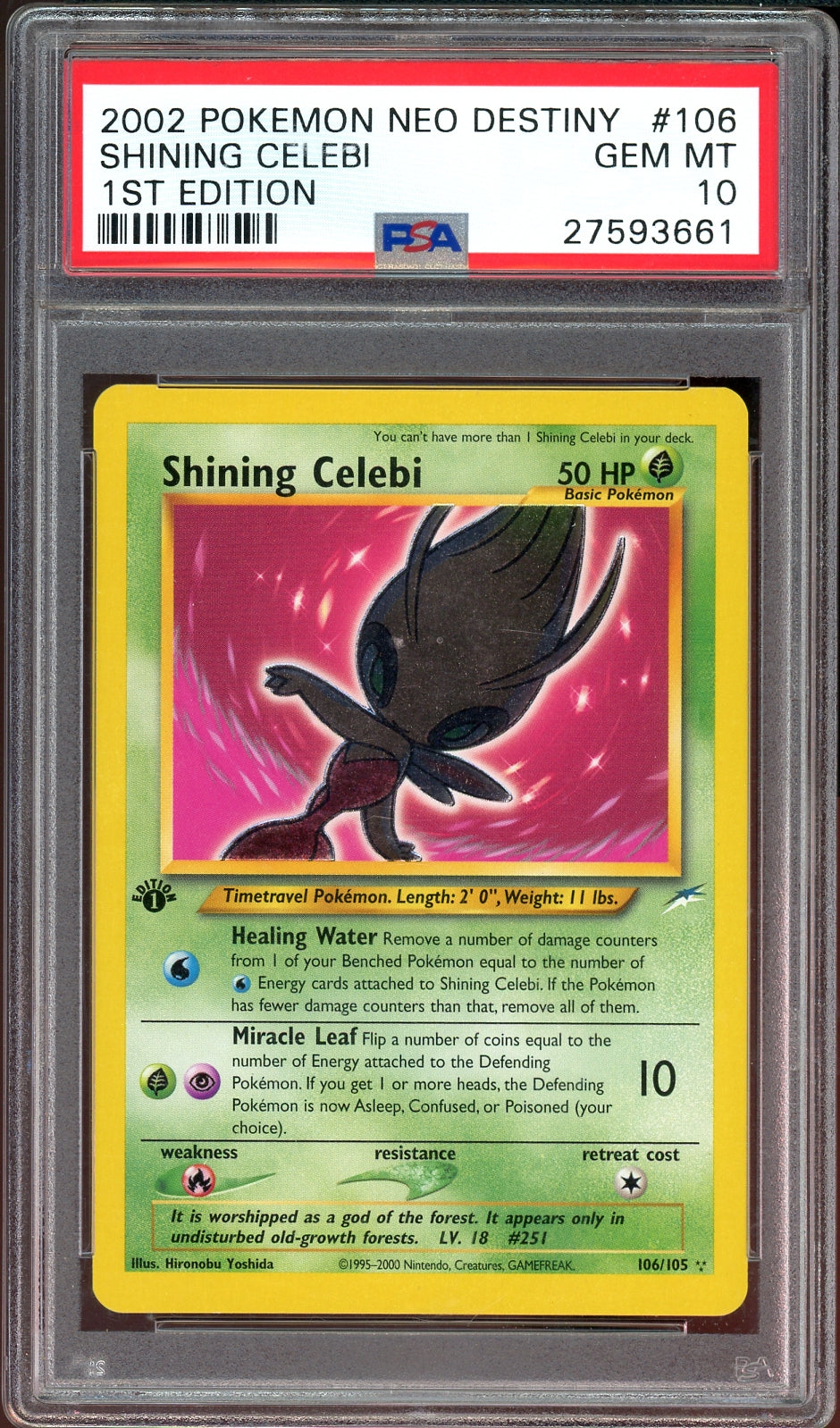PSA 10 SHINING CELEBI 1ST EDITION NEO DESTINY