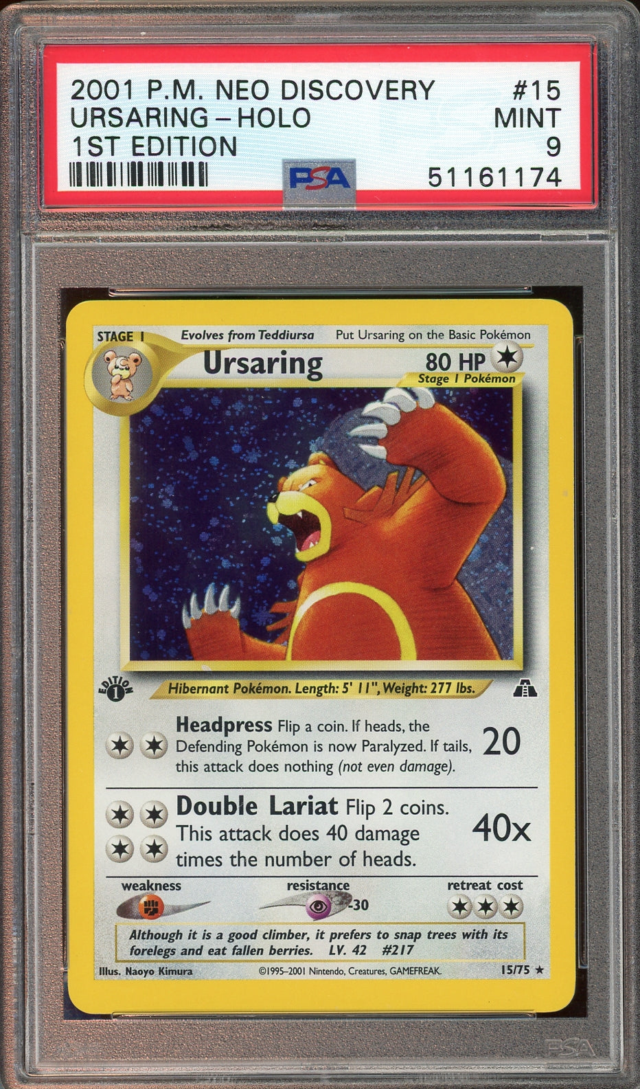 PSA 9 URSARING HOLO NEO DISCOVERY 1ST EDITION