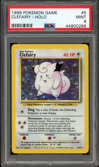 PSA 9 CLEFAIRY HOLO BASE SET