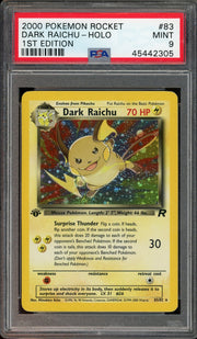 PSA 9 DARK RAICHU HOLO ROCKET 1ST EDITION
