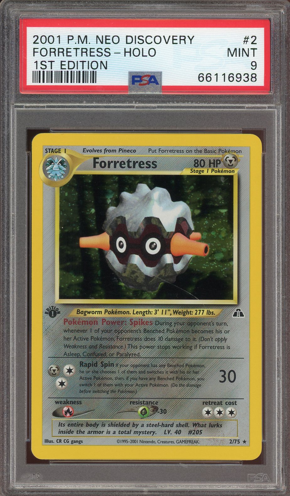 PSA 9 FORRETRESS HOLO NEO DISCOVERY 1ST ED