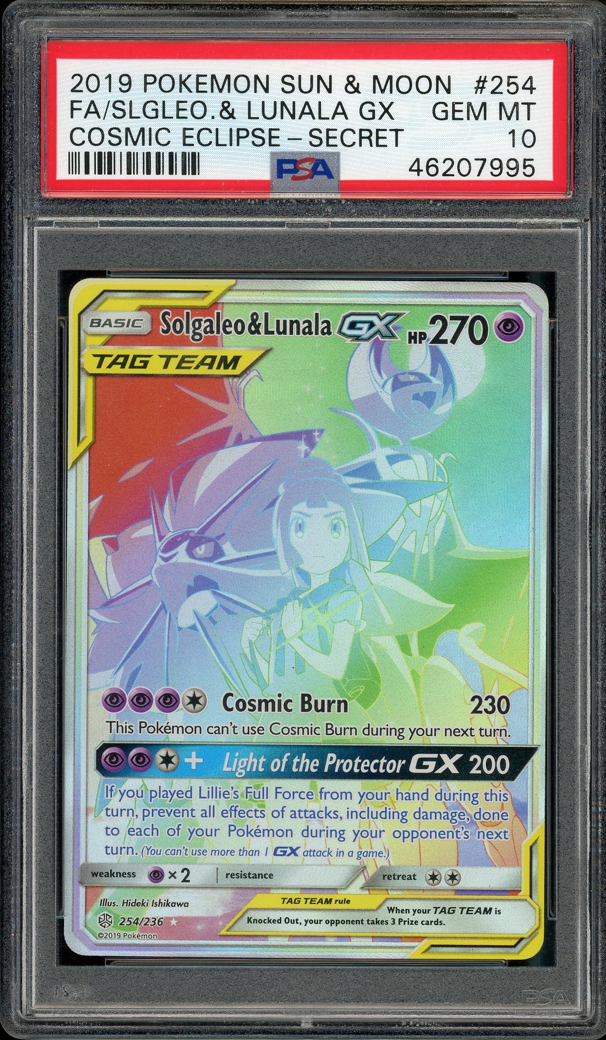 PSA 10 SOLGALEO & LUNALA GX COSMIC ECLIPSE-SECRET-FA