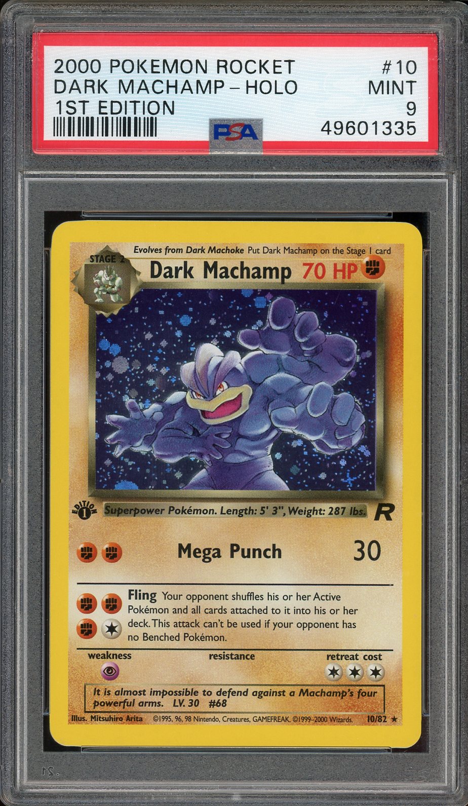 PSA 9 DARK MACHAMP HOLO ROCKET 1ST ED