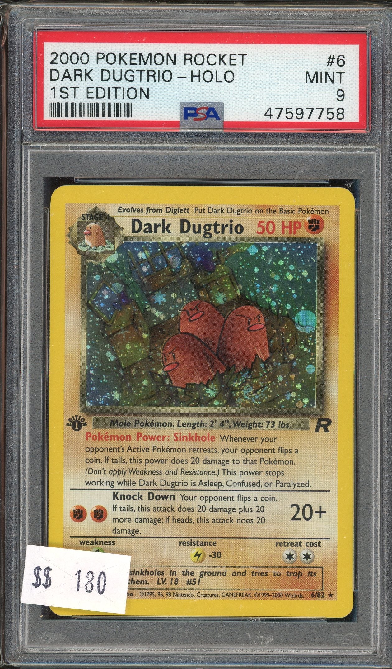 PSA 9 DARK DUGTRIO-HOLO 1ST EDITION