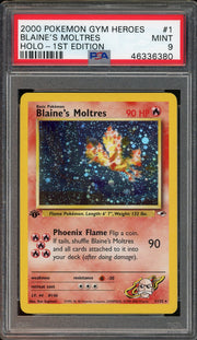 PSA 9 BLAINE'S MOLTRES HOLO GYM HEROES 1ST ED