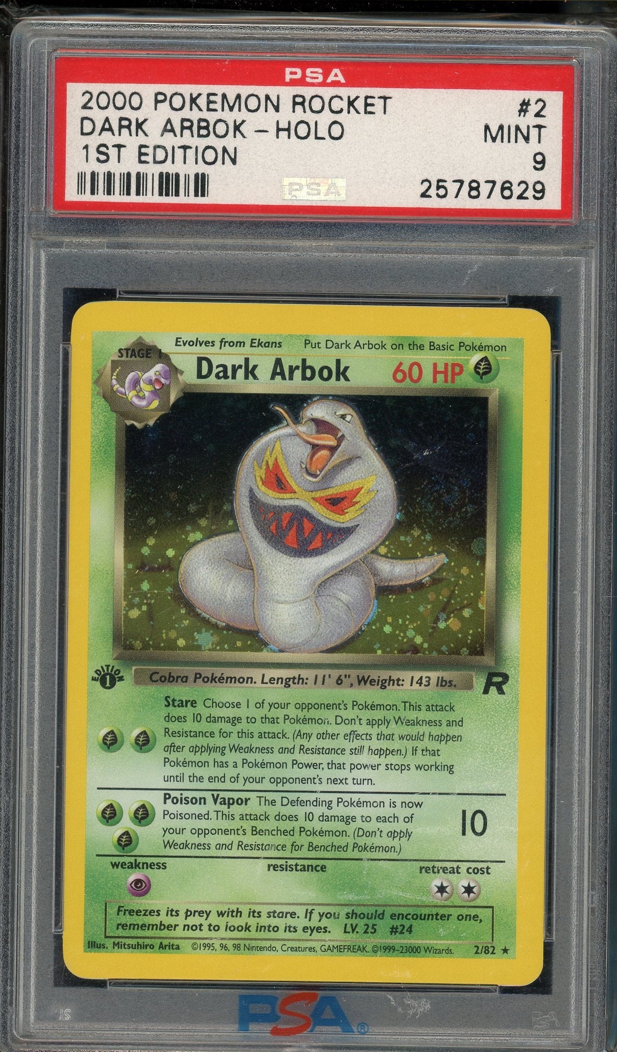 PSA 9 DARK ARBOK-HOLO 1ST EDITION