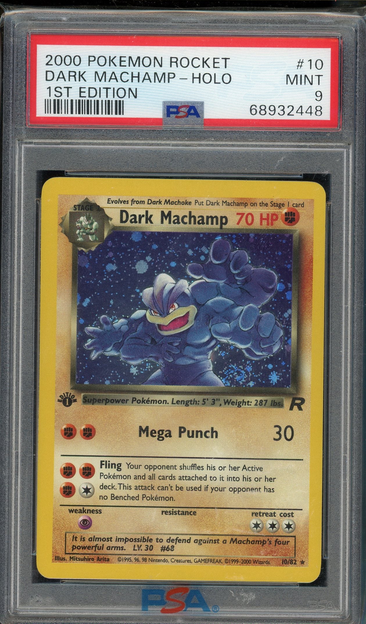 PSA 9 DARK MACHAMP-HOLO 1ST EDITION