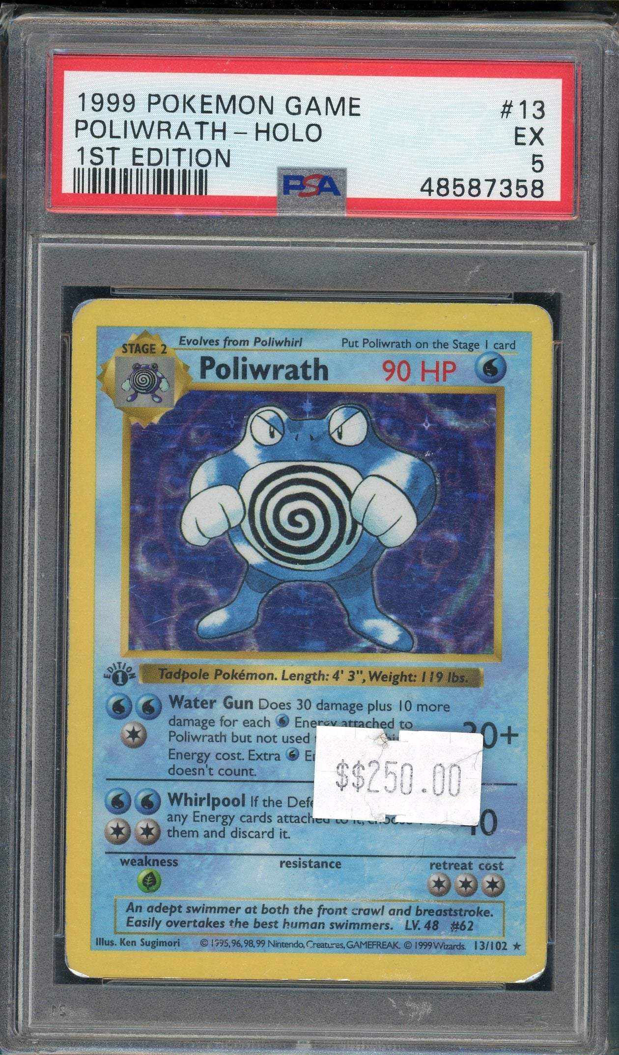 PSA 5 POLIWRATH-HOLO 1ST EDITION