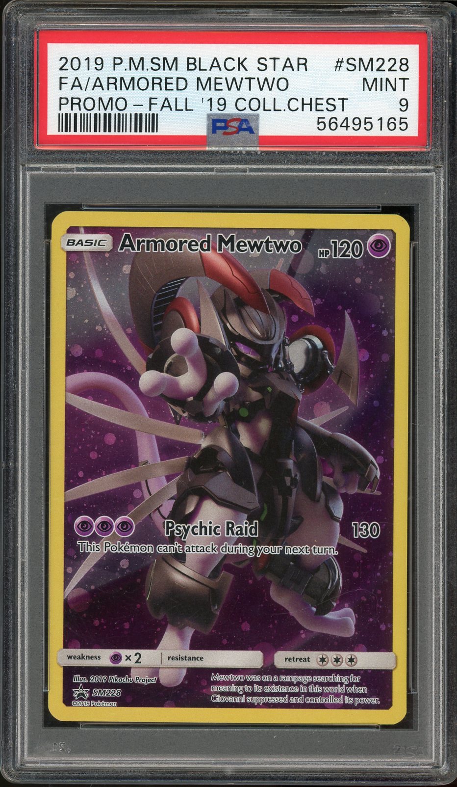 PSA 9 FA/ARMORED MEWTWO SM BLACK STAR PROMO