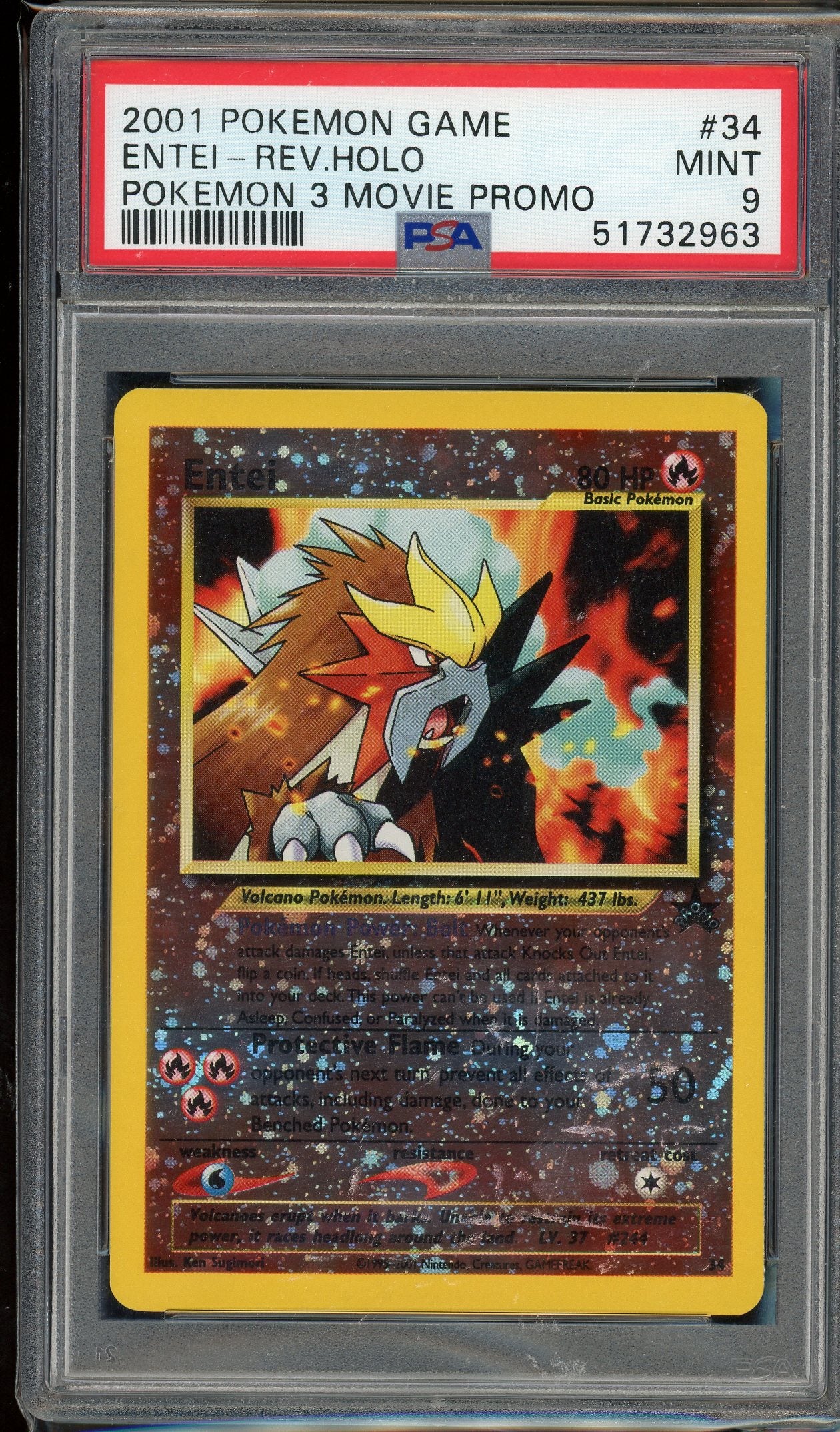 PSA 9 ENTEI-REV.FOIL POKEMON 3 MOVIE PROMO