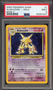 PSA 9 ALAKAZAM HOLO BASE 2