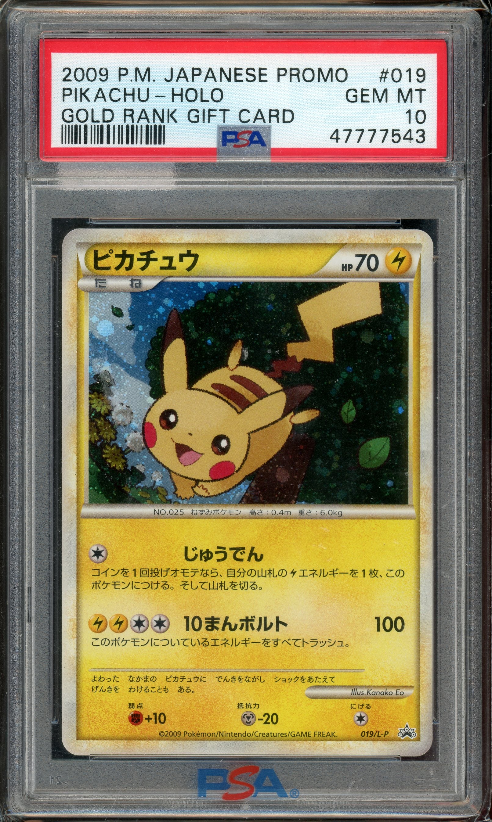 PSA 10 PIKACHU HOLO GOLD RANK PROMO