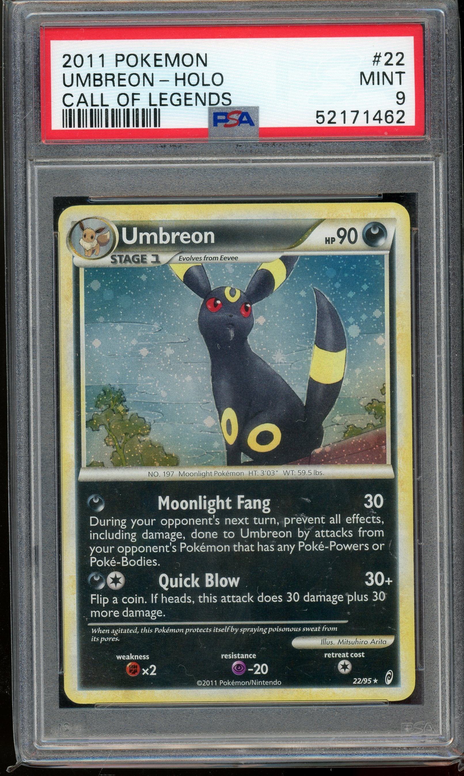 PSA 9 UMBREON CALL OF LEGENDS