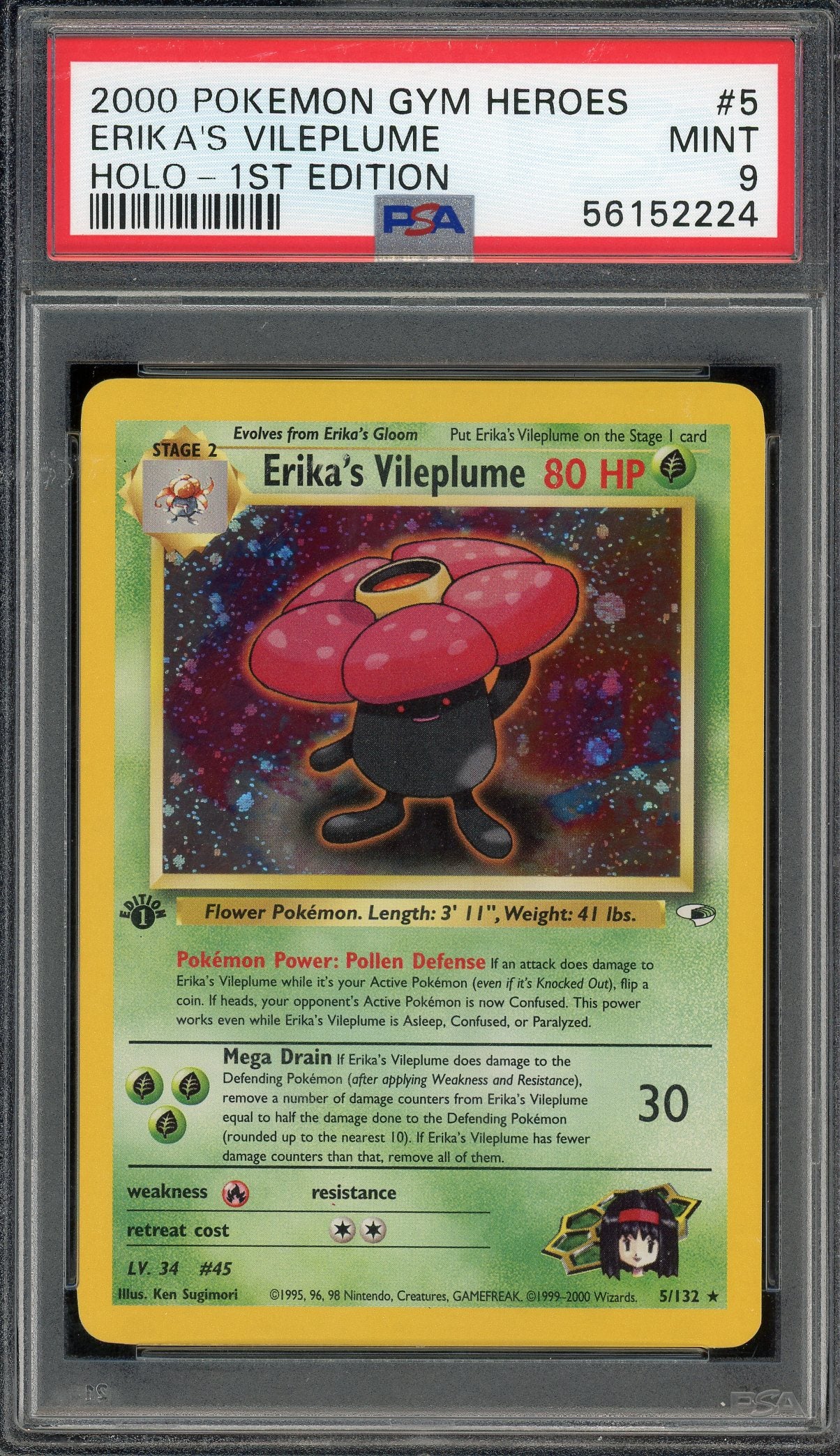 PSA 9 ERIKA'S VILEPLUME HOLO-1ST EDITION