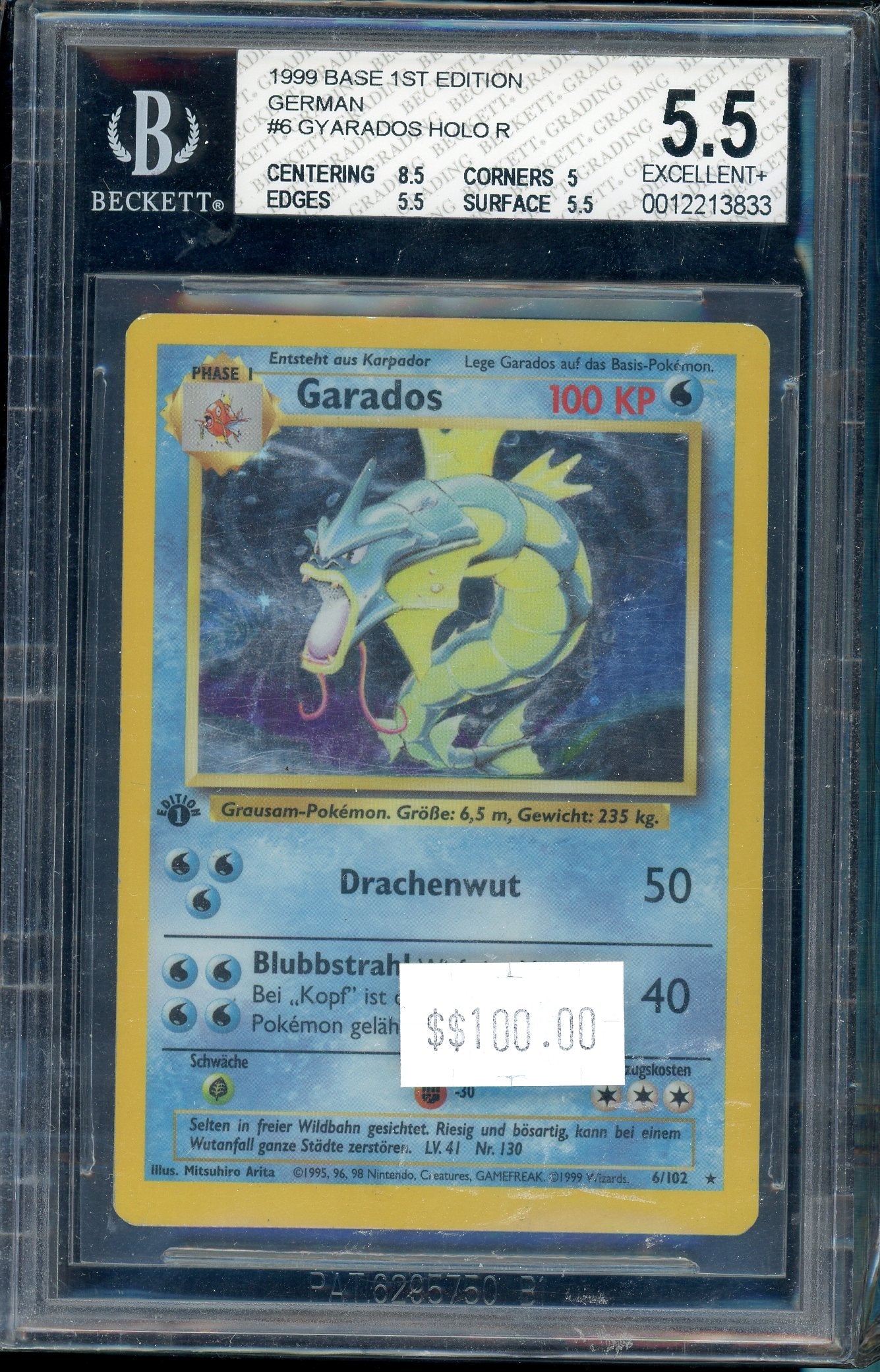 BGS 5 .5 GYARADOS 1ST EDITION GERMAN