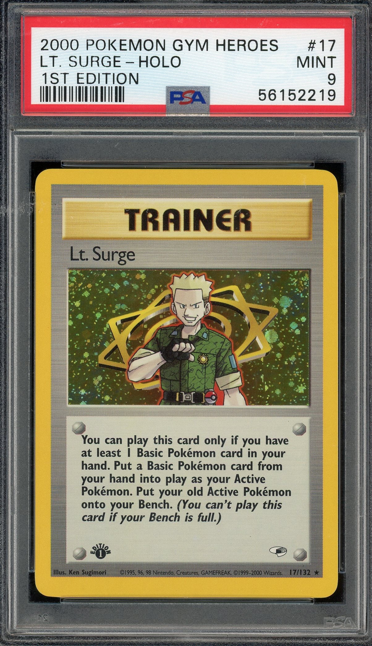 PSA 9 LT. SURGE-HOLO 1ST EDITION